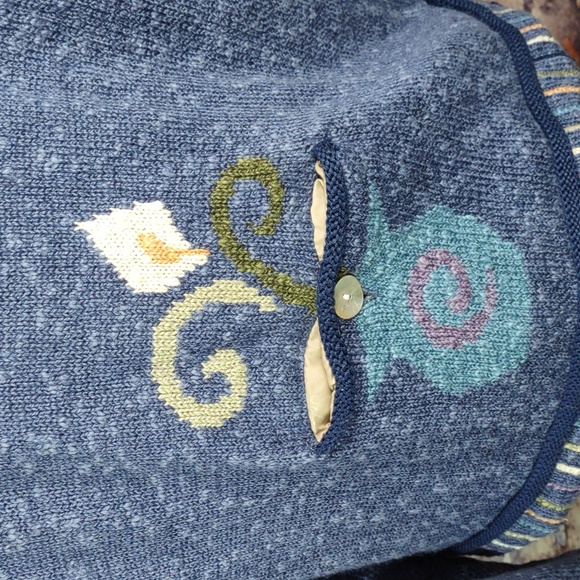 Vintage Icelandic Design Butterfly/Flowers Cardigan Sweater/Jacket - Picture 5 of 12